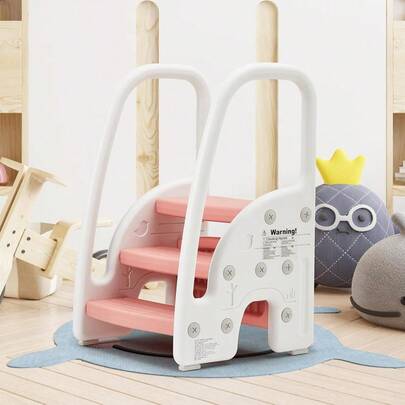 Huisuilinss 3-Step Step Stool For Toddlers,Kids Stool For Bathroom Sink & Kitchen Use,Toilet Potty Training,Non-Slip Step,Step Stool For Children Ages 2+ Years