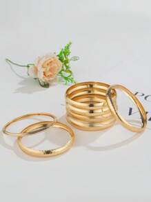 7 Pcs Chunky Wheels Metal Cuff Bangles Bracelets Set , Women Bracelets Set , Stacked Bangles Jewelry For Women , Chunky Wheels Cuffs Bangle Set