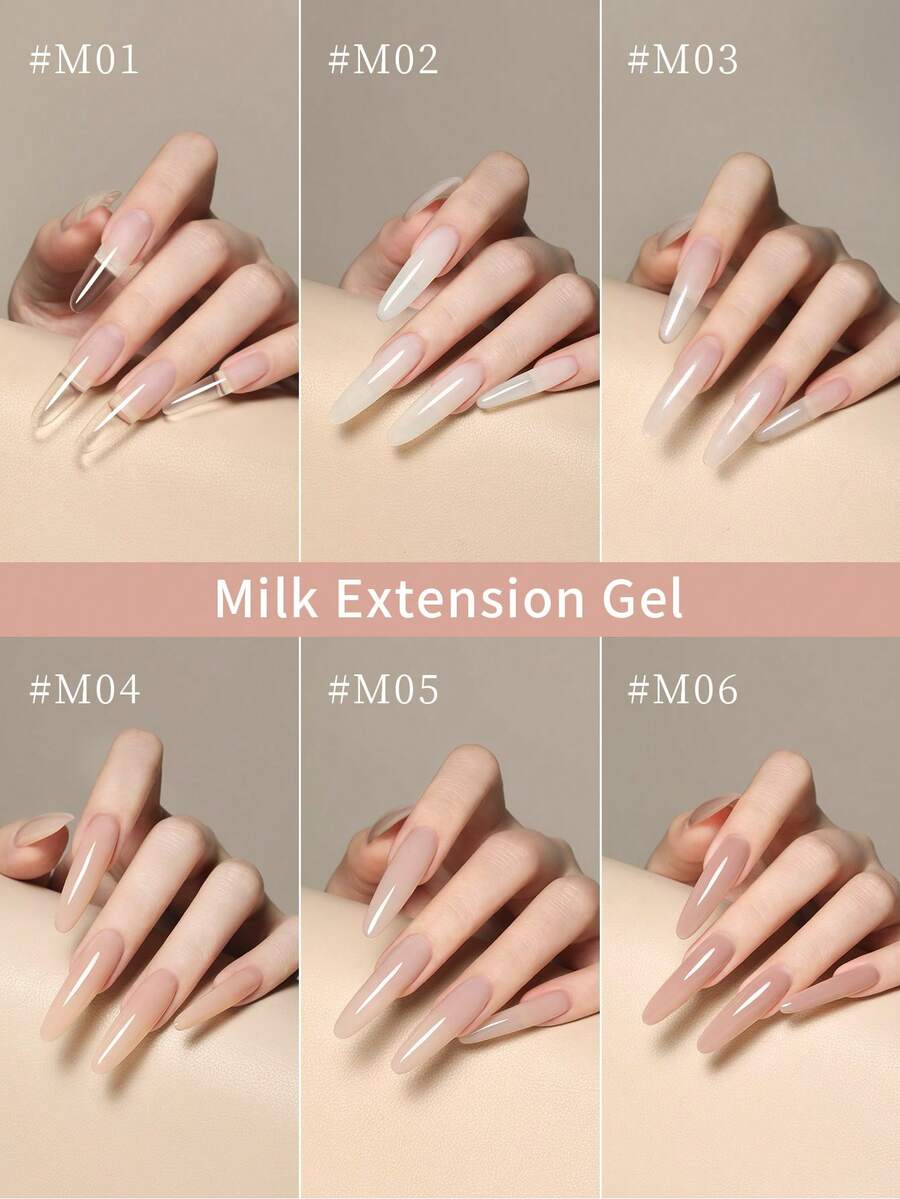 18ML Quick Extension Gel Nail Polish Nude Milk White Color Finger Prolong Acrylic Crystal Construction Hard Gel Varnish - 彩色 - 查看 1