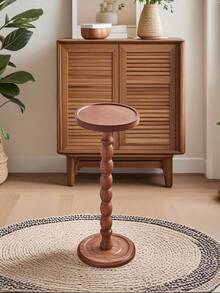 Meja Samping Kayu Bundar Modern, Meja Ujung, Meja Kopi Kayu, Meja Teh Kayu, Meja Samping Kecil, Meja Kopi Multifungsi untuk Ruang Tamu, Sofa, Kamar Tidur, Dudukan Tanaman Kayu, Furnitur Dekorasi Rumah, 24D x 24W x 60H Cm - MultiWarna - View 10