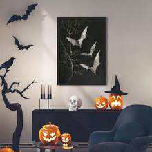1 tấm áp phích in, tranh vải nghệ thuật treo tường hình con dơi và hoa hồng cổ điển Gothic thanh lịch để trang trí nhà cửa, phòng khách, phòng ngủ, quán cà phê hoặc văn phòng, một món quà lý tưởng, có khung - Nhiều màu - Xem 11