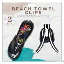 2pcs Reversible Beach Towel Clips, Portable Towel Clamps, Accessories For Beach Chairs, Decks, Pools, Cruise Ships, Rest Areas