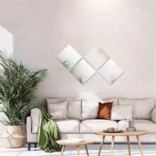 1/5/10pcs Elegant Acrylic Square Mirror Tray Set - 8inch Perfect For Weddings, Showers & Birthdays - Ideal Table Centerpiece & Decor - Multicolor - View 7