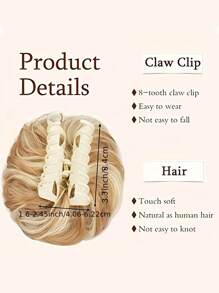 Hair Clips Elegant Curly Bun For Women, Fashion Heightening Puff Hair Pad, Extended Bun, Slouchy Style Clip Style Flower Bud Ball Head, Naturally Fluffy Hair Bag For Women With Long Beard, Wig Set, Ponytail Wig Ring Hair Clip - Easy To Clip Into Bun, Instantly Fuller Look Hair Accessories Elegant Claw Clips, School Stuff, College