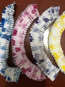 100pcs/50pcs/20pcs/5pcs/4pcs/3pcs/2pcs Random Color Waterproof Shower Cap, Printed Bathtub Cap, Dustproof Waterproof Head Cover, Reusable Dust Cover, Portable Shower Cap For Home And Travel, Women's Cap, Daily Use Shower Cap - Multicolor - View 5