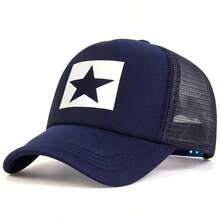 1pc Men's Star Print Baseball Cap, Adjustable Five-Pointed Star Trucker Hat, Casual Mesh Cap For Spring, Autumn, Outdoor, Travel, Beach, Party - Multicolor - View 8