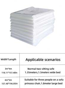 1 件，防水塑料家具防尘罩 - 保护汽车、床和沙发 - 防尘耐用 - 家具保护套、返校、学校用品、办公用品。 - 透明 - 查看 11