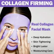 （1 件/3 件/4 件/5 件/6 件/8 件/10 件）XIOIMY 胶原蛋白强效保湿面膜套装，深层滋养，补水，柔滑亮肤，告别干燥，暗沉，松弛，提升弹性，面部护理 - 紫色 - 查看 3