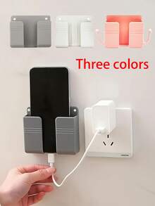 Wall-Mounted Mobile Phone Charging Rack, Adhesive Upper Layer Phone Charging Stand - Multicolor - View 1