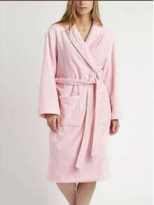 Made In Turkey - Luxury Bathrobe – L/XL, 64x116 Cm & 67x119 Cm- Anthracite,Pink 100% Turkish Cotton, Ultra Soft & Absorbent Robe For Men And Women - Pink - View 2