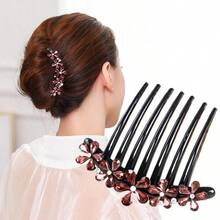 Rhinestones Hair Combs Pins 7 Teeth Side Hairpins Accories Flower Hair Side Comb For Women Crystal Vintage Pieces Barrettes Clips Accory Wedding Daily Prent For Ladies Bride 4Pack - 模式C - 查看 3
