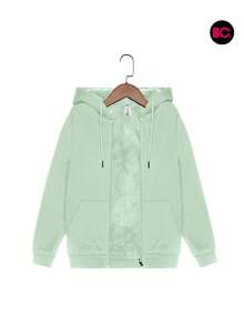 Big City Sudadera Juvenil Niña de Moda Casual Con Interior y Gorro Peluche - verde menta - Ver 5