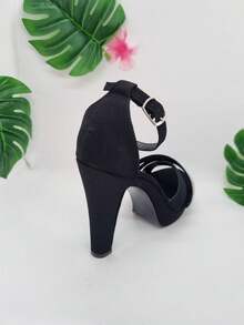 Sandalia de tacón para mujer De moda, para las Fiesta, las Vacaciones y con Diamante de imitación, no dejes pasar estos increíbles modelos - Negro - Ver 2
