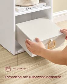 VASAGLE Bücherregal,offenes Aufbewahrungsregal, Standregal,für Wohnzimmer, Homeoffice, Esszimmer,Wolkenweiß