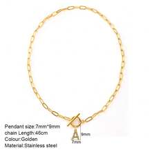 1 件金色 OT 扣项链，26 个字母 A-Z 吊坠项链，适合返校、毕业、节日礼物