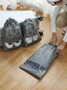 50 Peças Bolsa de Armazenamento de Sapatos de Viagem Portátil - Bolsa Transparente à prova d'água, Bolsa de Sapato Não Tecida, Organizador de Armário, Bolsa à Prova de Poeira, Bolsa Suspensa de Organização de Roupas, Para Organização e Armazenamento, Para Casa, Escritório, Escola, Acessórios de Sapatos e Botas, Material Escolar