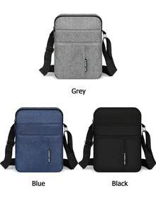 1 件时尚男孩斜挎包纯色大童小休闲方形包单肩包手机钱包钥匙零钱收纳包便携式拉链闭合设计休闲包适合购物派对、节日、节庆活动、娱乐度假和其他场合，适合男孩青少年学生礼物等，是感恩的完美礼物