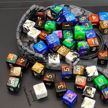 SWAJUJA 10PCS Polyhedral Dice - D6 Acrylic 16mm 6 Sided Double Color Game Dice For RPG, MTG, Table Games