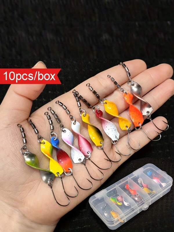 10 Stücke/Packung 7cm/2,5g Spinner Metall Löffelblank mit Spiralfolien
