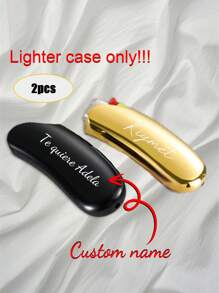 2 PIEZAS Funda/Estuche personalizado con letras para encendedor BIC, para regalo personalizado de padrinos de boda, Día del Padre, para hombres, novio, fumador de cigarros, cumpleaños J5