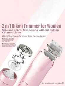 2-In-1 Female Wet And Dry Dual Use Shaver, Female Electric Shaver, Whole Body, Legs, Underarm, Double Headed Shaver, Gift - Multicolor - View 3