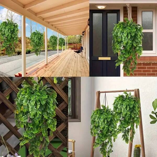 1 Bündel künstliche tropische Blätter, gefälschte Plastik Grünpflanzen