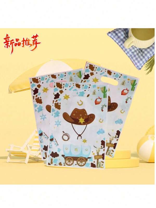 Party Cowboy Hat Series Gift Bag Holiday Party Candy Decoration Return Gift Bag Pearlescent Film Packaging Handbag