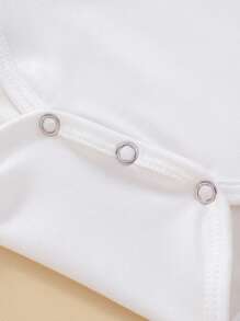 Baby Boy Letter Print Short Sleeve Casual Bodysuit