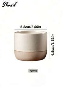 shoxil 1pc Ceramic Coffee Cup, Coffee Mug, Tea Cup, Tea Mug, Latte Mugs, Espresso Cups, Microwave And Dishwasher, Gifts, Used For Weddings, Festival - Beige - View 12