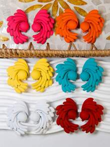 Betykuku 1 Pair Bohemian Multicolor Orange-Red Earrings, Casual/Beach/Party Accessory Gift For Women & Girls