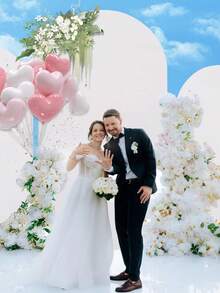 拱门背景，5 英尺、6 英尺、6.6 英尺、7.2 英尺婚礼拱门盖 2 面氨纶贴合面料拱门背景圆顶拱门背景面料适用于生日派对婚礼拱门支架装饰 - 白色（不含支架，仅含面料背景）