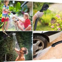 Regadera Portatil Recargable, [Larga Duración] Spopal 6000mAh Regadera Camping Electrica con Pantalla LED, 4 Modos de Pulverización, Ducha Portatil IPX7 Impermeable para Senderismo, Viajes, Coche - blanco - Ver 3