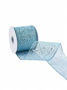 1pc 2m/Pack Christmas Decorative Wire Edge Ribbon, Powder Sprinkled Christmas Ribbon For Home Indoor Decor, Christmas Tree Ornament Home Decor Christmas Decorations Room Decor Winter