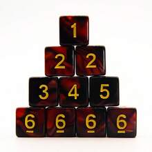 SWAJUJA 10PCS Polyhedral Dice - D6 Acrylic 16mm 6 Sided Double Color Game Dice For RPG, MTG, Table Games