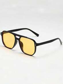 3副女士双梁铆钉时尚眼镜套装，棕色、豹纹、黄色，适合夏季海滩、户外活动和旅行