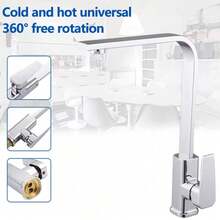 Kitchen Sink Mixer Taps Swivel Spout Single Lever Tap Mono Modern Faucet Black - White - View 6