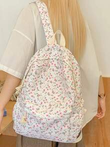 Fashion Ditsy Floral Versatile Large Capacity Multi-Pocket Casual Travel Backpack For Women, Can Be Handheld, Suitable For Students, School Backpack - Multicolor - View 2