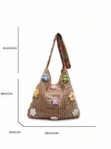 Dedoo 这款时尚波西米亚风彩色斜挎包采用镂空编织工艺，融合了奶奶格子钩针图案，散发着复古手工质感和夏日气息。大容量敞口手提包，杏色涤纶材质，适合休闲外出和海滩度假，可作沙滩包、旅行配件、波西米亚风、编织纹理、大容量手提包，是度假必备，也适合工作、返校、波西米亚风穿搭、沙滩包、钩针编织等场合。 - 卡其色 - 查看 12