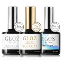 GLOZ 3pcs Matte No-Wipe Top Coat Gel Nail Polish Base Coat Set, Long-Lasting Gel Nail Polish Combo, Removable LED Manicure Light DIY Design, Gift For Women - 無色 - 查看 1