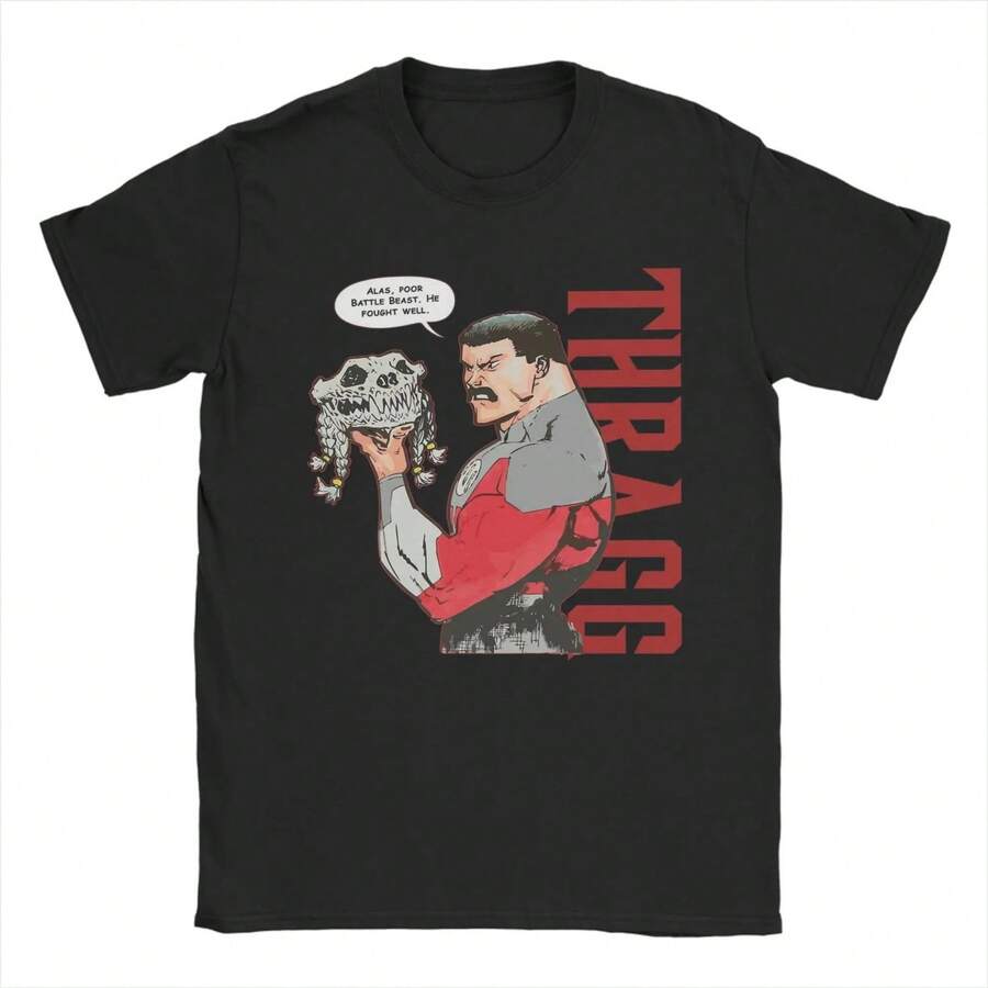 Vintage Invincible Comic Book Character T-Shirts For Men Round Collar Cotton T Shirt Short Sleeve Tee Shirt Gift Idea Clothing - màu đen - Xem 1