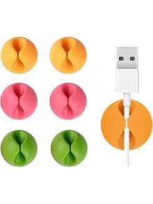 10pcs White Cable Clips, Cable Organizer, Cord Management System, Wire Clip, Desk Cable Holder - Multicolor - View 2