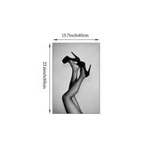 1 pièce Tableau mural représentant une femme avec des talons hauts, impression de mode de luxe stylistique sur canevas. Affiche girly noir et blanc pour décoration de chambre, salon ou collège, chambre d'étudiant. Cadeau pour elle, sans cadre