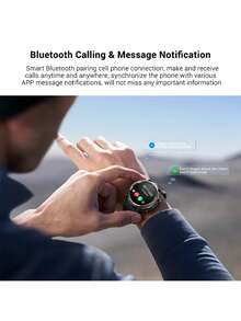 BLACKVIEW Smart Watch W50 Pro Global Version 1.45-Inch Super-Clear Display & Largest 960mAh Battery 360*360 Resolution Super-Bright LED Flashlight GoMore Sleep Tracking Algorithms Supports 22 Languages High-Quality Separate Wireless BT Calling Compatible With IOS/Android - Black - View 9