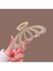 مشبك شعر ذهبي مجوف مرصع بالكريستال للنساء، مشبك معدني للشعر للمناسبات الرسمية، هدية، مشبك شعر للسقوط والشتاء، إكسسوارات شعر للنساء للملابس في العطلات