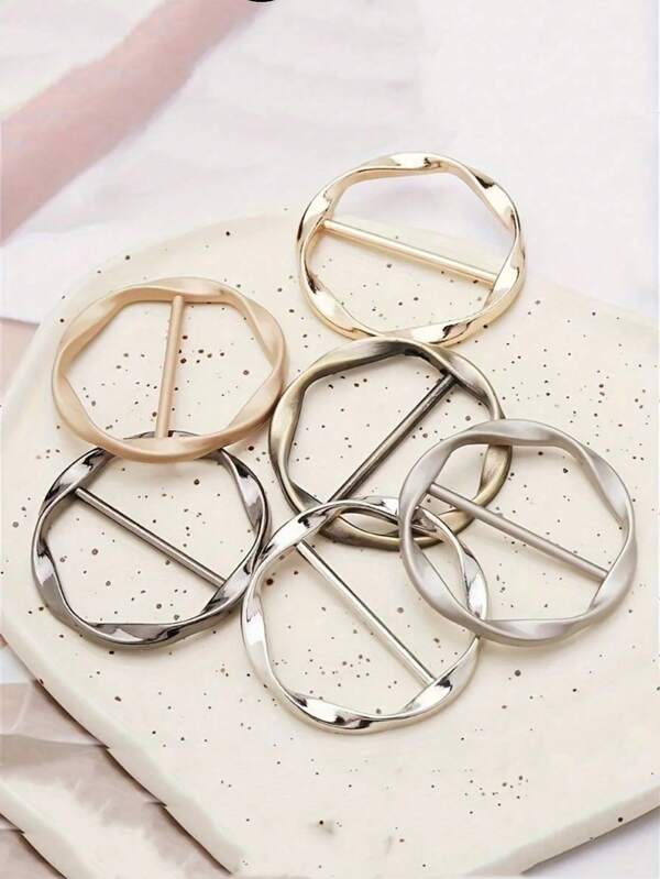 5Pcs Metal Circular Japanese Button Hem Buttoned T-Shirt Shirt Hem Fixed Buckle Waistband Ribbon Adjustable Buckle