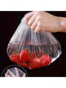 100 piezas Película extensible descartable para alimentos, Cubierta descartable para alcachofa de ducha, Bolsa de encogimiento multiusos descartable, Cubierta descartable para zapatos engrosada, Película extensible para cocina, Cubierta elástica y telescópica para preservar alimentos refrigerados en el hogar