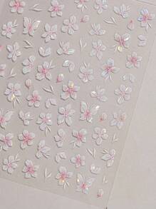 1 Stück Sakura & Schmetterling Nail Art Aufkleber - Rosa Blumen Nagel Aufkleber, selbstklebender Maniküre Dekor für Nail Art Charms, Herbst & Winter DIY.