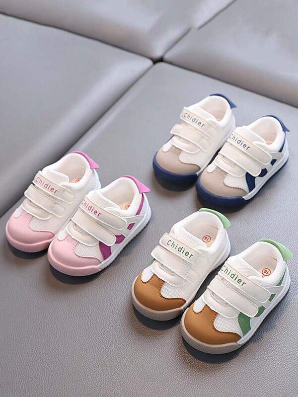 Zapatos de bebé y niño pequeño para otoño y primavera con cierre de doble gancho y bucle, suela blanda y antideslizante de TPR transpirable y cómoda, adecuados para niños y niñas de 0 a 4 años, para uso en interiores y exteriores