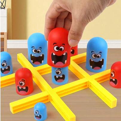 1 套井字棋堆叠娃娃桌面游戏，ABS 材质决斗比赛玩具，适合家庭聚会、办公室、朋友比赛