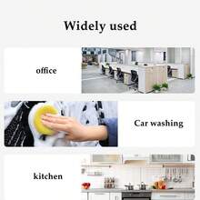 AD 1 套黄色带边洗车海绵、压缩圆形打蜡海绵、汽车清洁海绵清洁工具